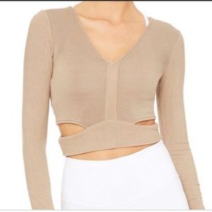 Alo Yoga Aura Crop Long Sleeve top